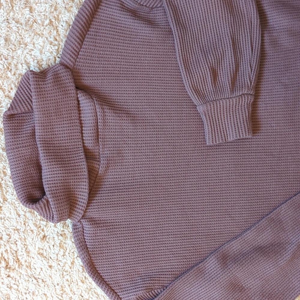 GAP mauve Turtleneck Waffle Knit Oversized Sweater XS - Picture 4 of 6